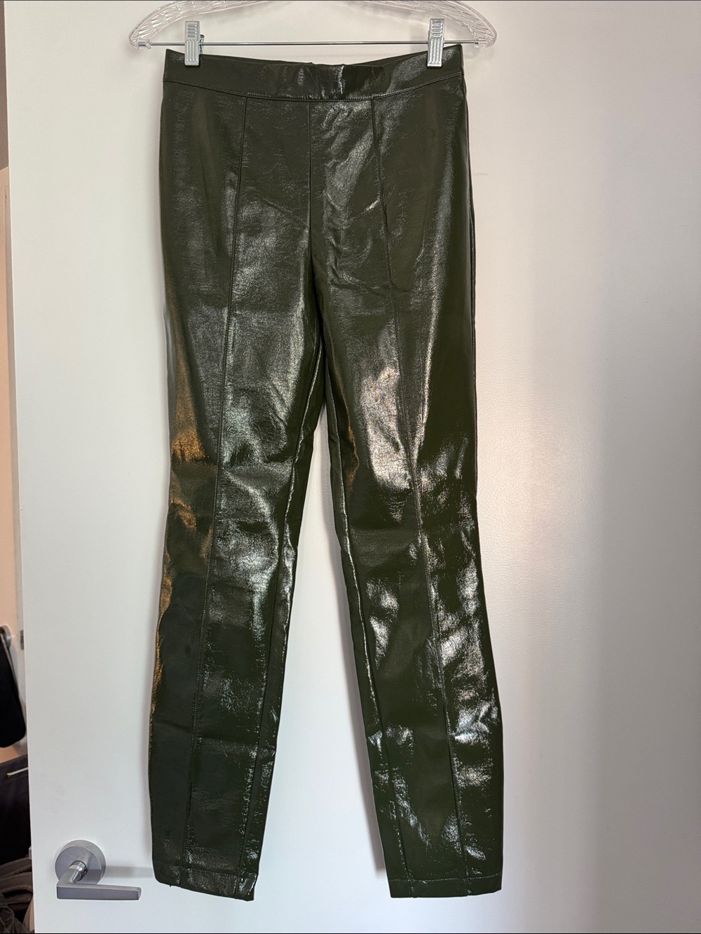 Cynthia Rowley Olive Green Faux Leather Skinny Pants